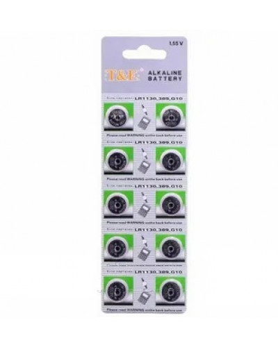 Купити Годинникова батарея T&E LR1130, 389, G10