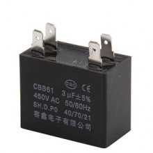 Конденсатор 3 mF CBB61 450VAC, квадратний