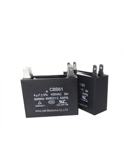 Купити Конденсатор 4 mF CBB61 450VAC, квадратний