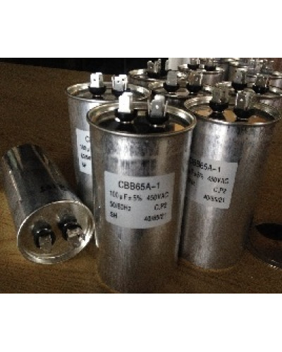 Купити Конденсатор 100 mF CBB65 450VAC, металевий