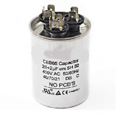Конденсатор 20+2 mF CBB65 450VAC, металевий