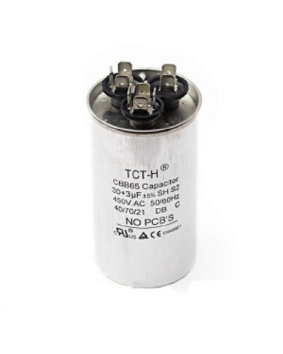 Купити Конденсатор 30+3 mF CBB65 450VAC, металевий