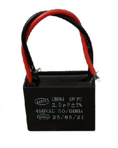 Купити Конденсатор 2 mF CBB61 450VAC, квадратний