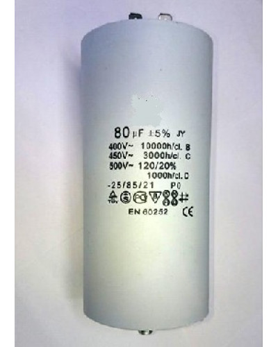 Купити Конденсатор робочий 80 mF СВВ60 450 VAC, болт+клеми