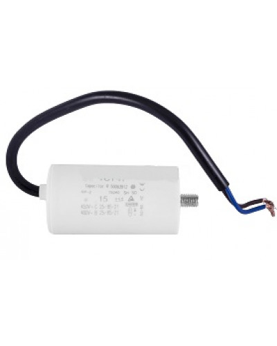 Купити Конденсатор робочий 15 mF СВВ60 450 VAC, болт+проводи