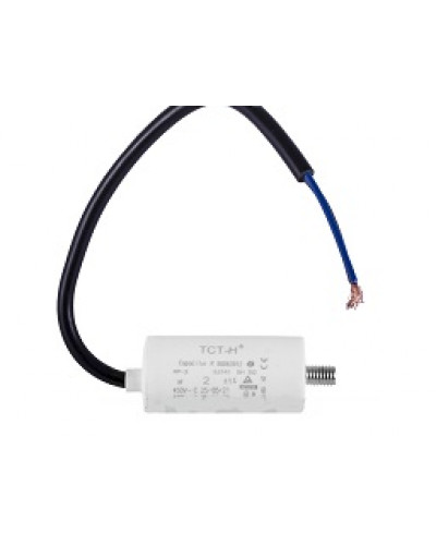 Купити Конденсатор робочий 2 mF СВВ60 450 VAC, болт+проводи