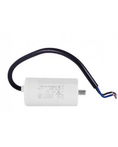 Купити Конденсатор робочий 5 mF СВВ60 450 VAC, болт+проводи