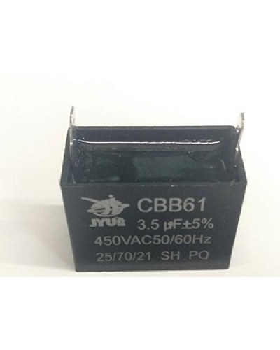 Купити Конденсатор 3.5 mF CBB61 450VAC, квадратний