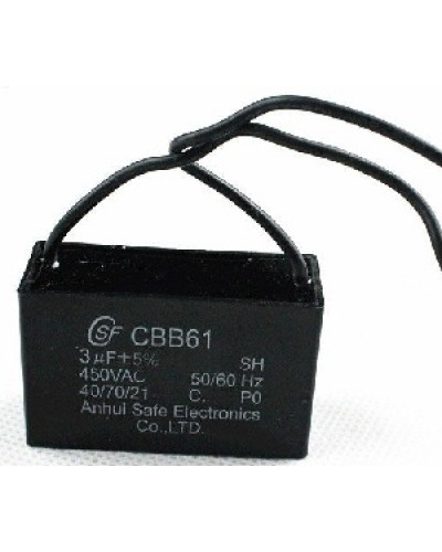 Купити Конденсатор 3 mF CBB61 450VAC, квадратний