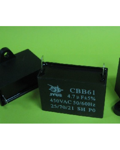 Купити Конденсатор 4.7 mF CBB61 450VAC, квадратний