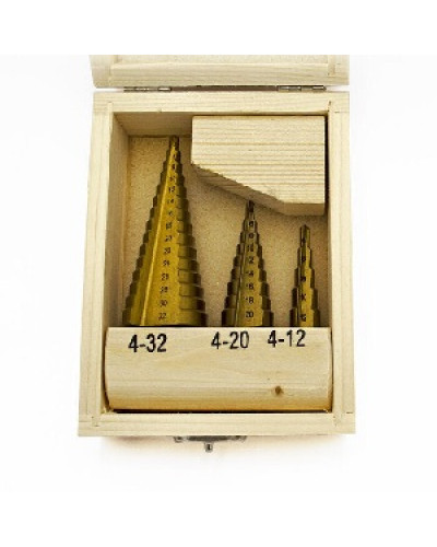 Купити Набір східчастих свердлів TCCN по металу 4-12, 4-20, 4-32мм (3шт.)