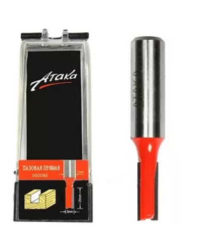 Купити Фреза пазова пряма Атака Ø12x8мм (002080)