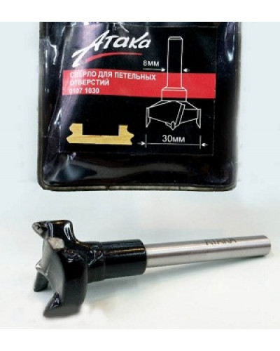 Купити Фреза для дверних петель Атака 10x90x30мм (01071030)