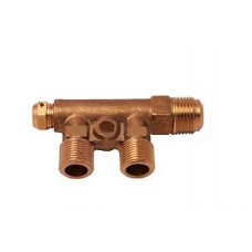 Колектор компресора з клапаном холостого ходу 1/4*3/8*3/8*19 мм