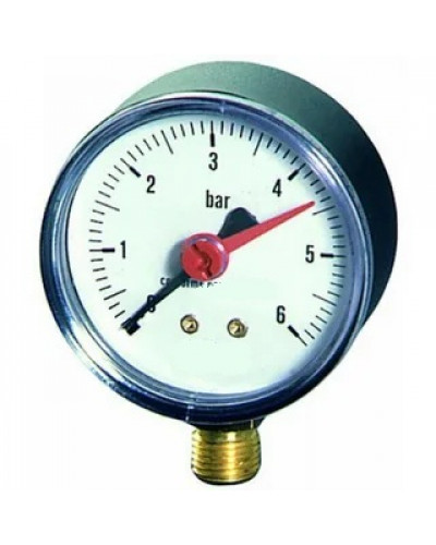 Купити Манометр для компресора, радіальний, різьблення 1/4, радіальний 6 bar
