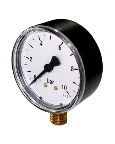 Купити Манометр для компресора, радіальний, різьблення 1/4, радіальний 10 bar