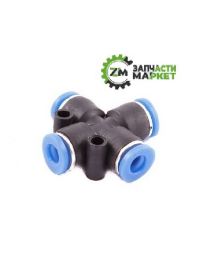 Купити Цанговий фітинг хрестовина 6 мм