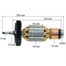 Якір для болгарки Makita GA7060 оригінал 513448-2