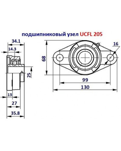 Купити Підшипник UCFL 205