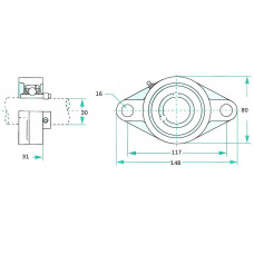 Підшипник UCFL 206